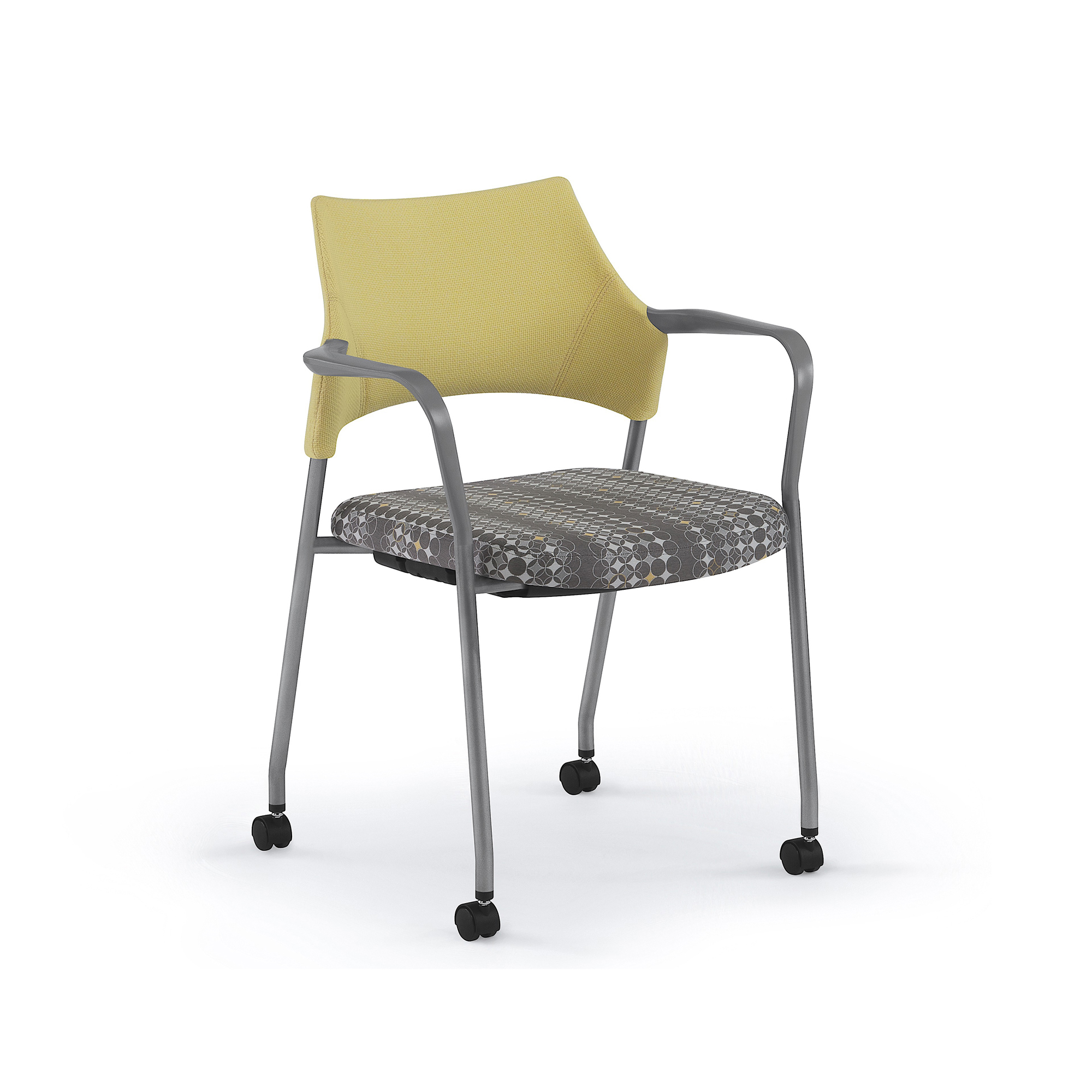 Faction Guest Chair, Upholstered Back with Loop Arms