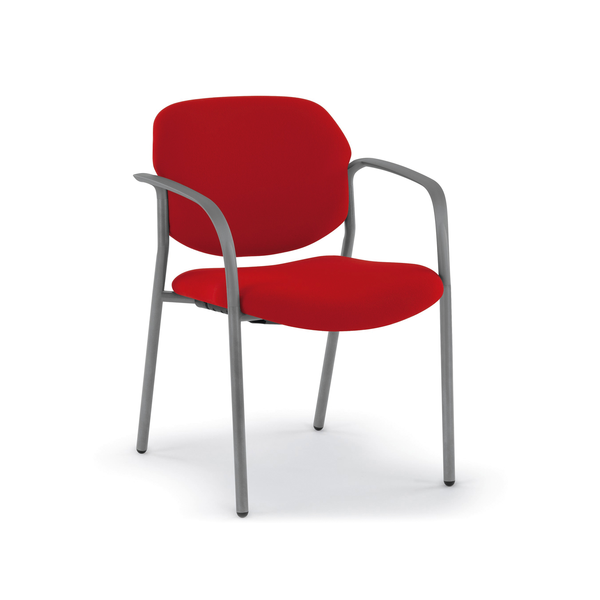 Chance Guest Chair, Silver Arms and Frame, Glides