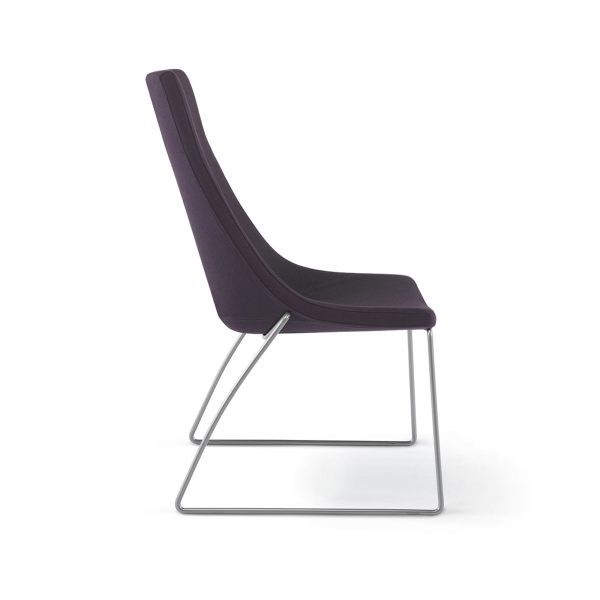 Chirp Lounge Chair, Sled Base, Side Profile