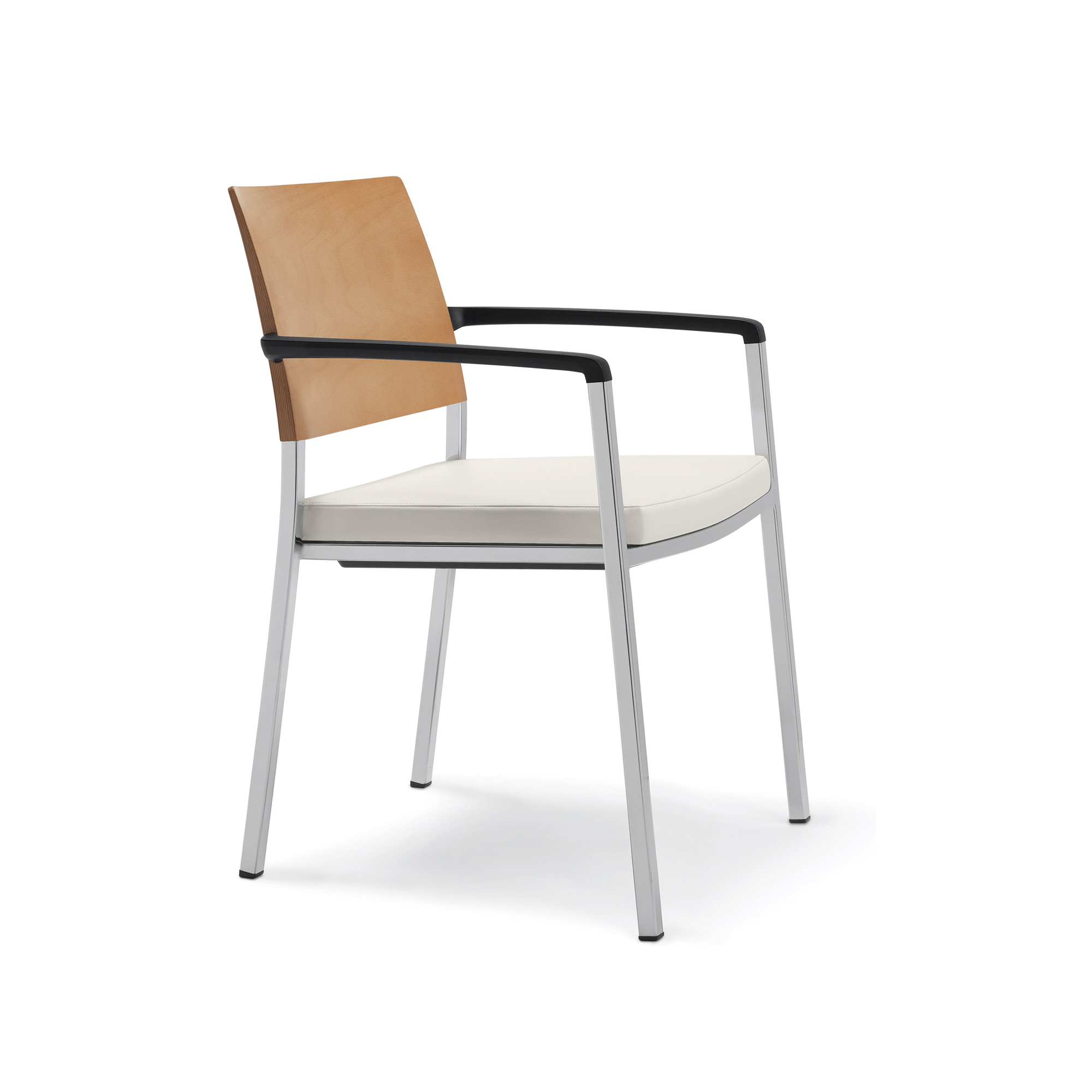 Signal Guest Chairs, Wood Back, Black Urethane Arms