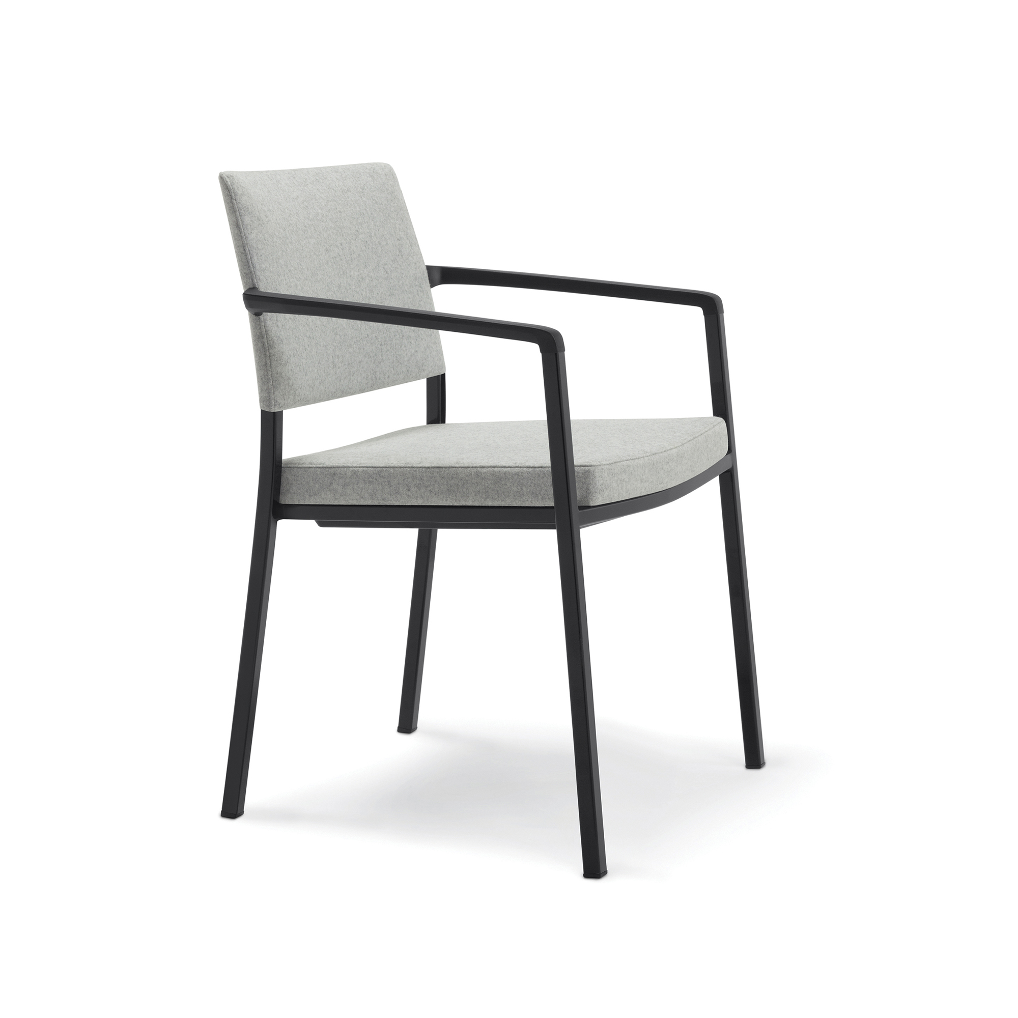 Signal Guest Chairs, Upholstered Back, Black Urethane Arms
