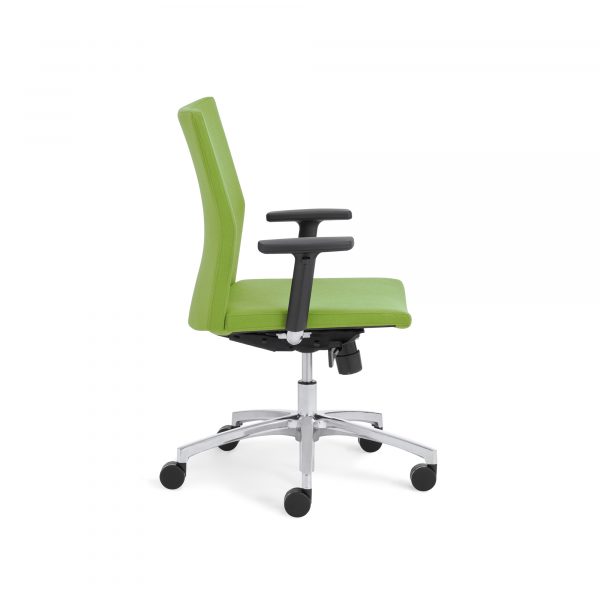 Notion Low Back Executive/Conference Chair, Adjustable T-Arms, Side View