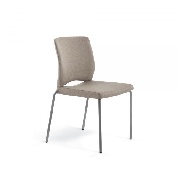 Whim Guest Chair, Upholstered Seat and Back, Armless, Glides