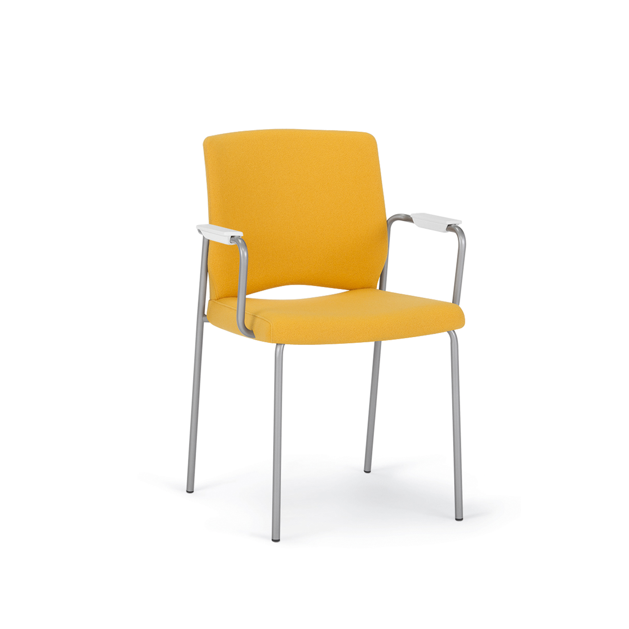 Whim Guest Chair, Upholstered Seat and Back, Arms, Glides