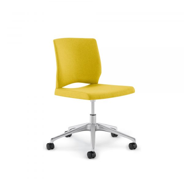 Whim Task Chair, Upholstered Back and Seat, Armless