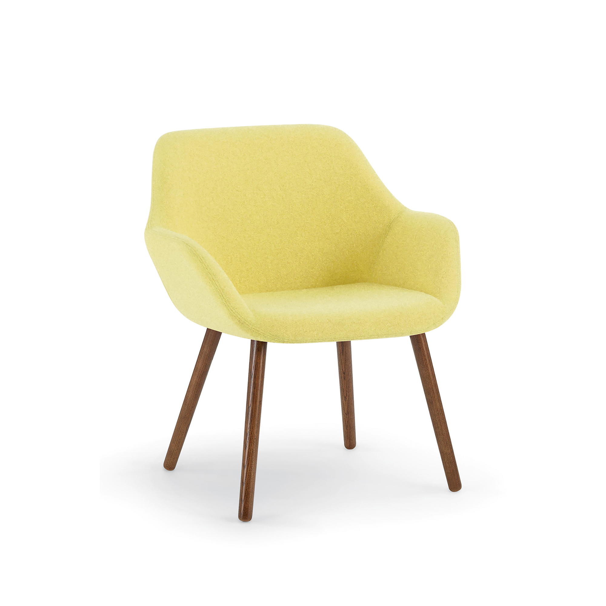 Melina Mid-Back Lounge Chair, Wood Legs