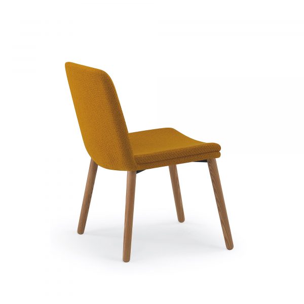 Hado Guest Chair, Wood Legs, Rear View