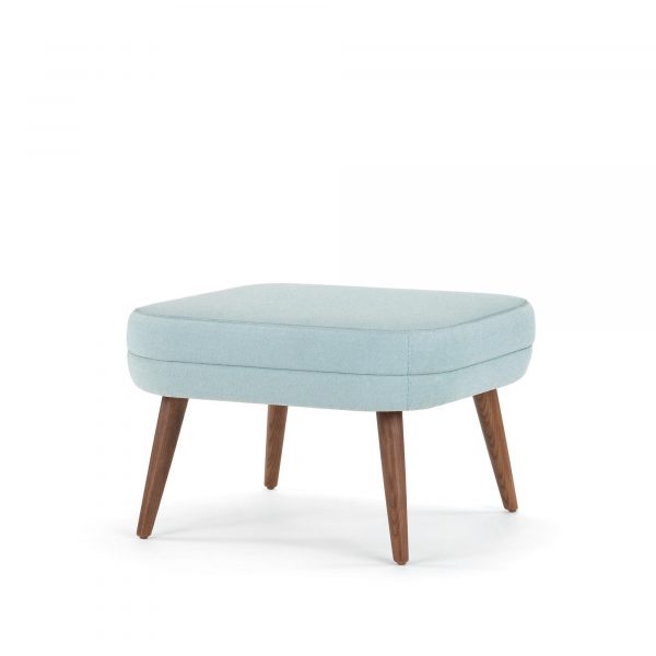 Hado Square Bench, Blue Upholstery