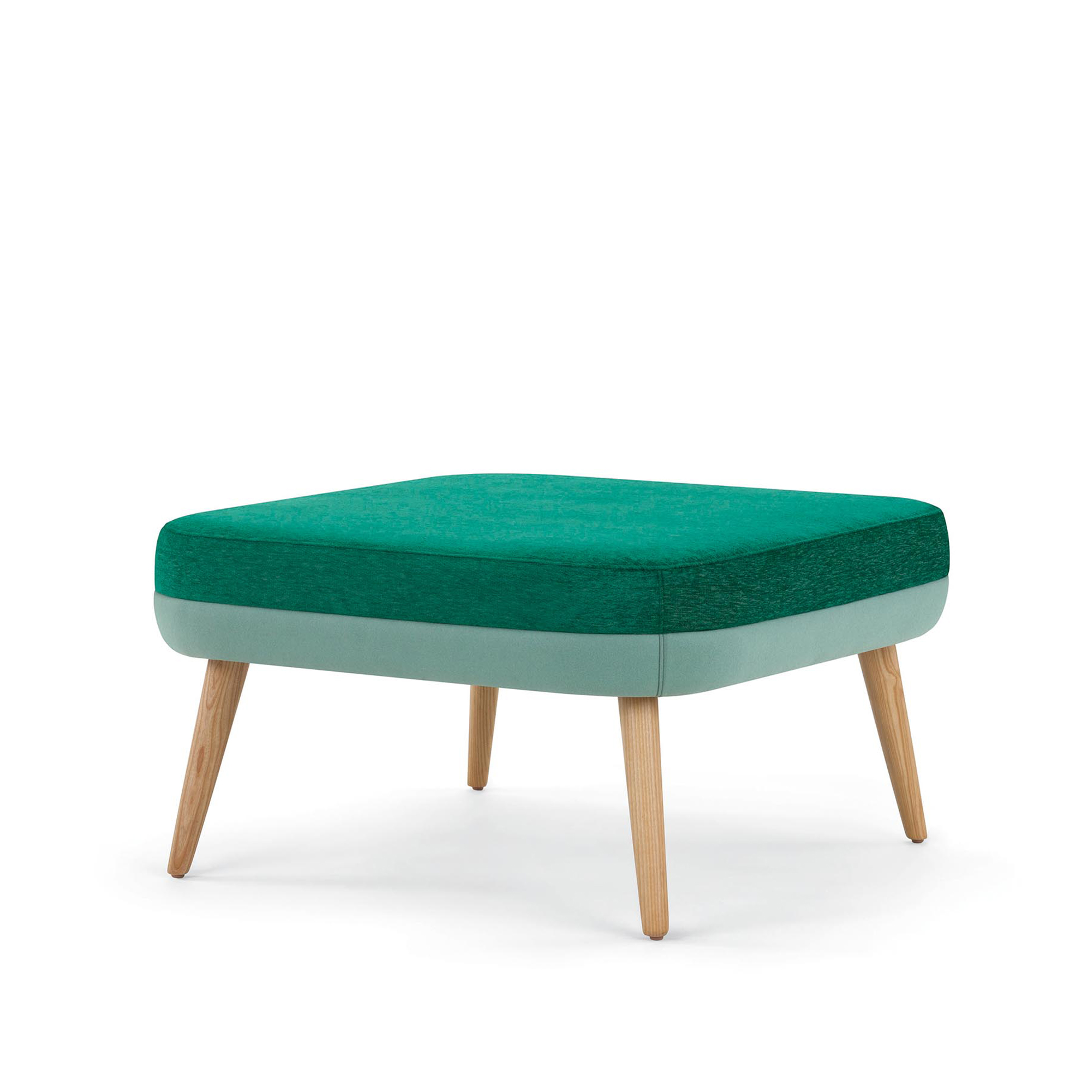 Hado Square Bench, Two-Tone Upholstery