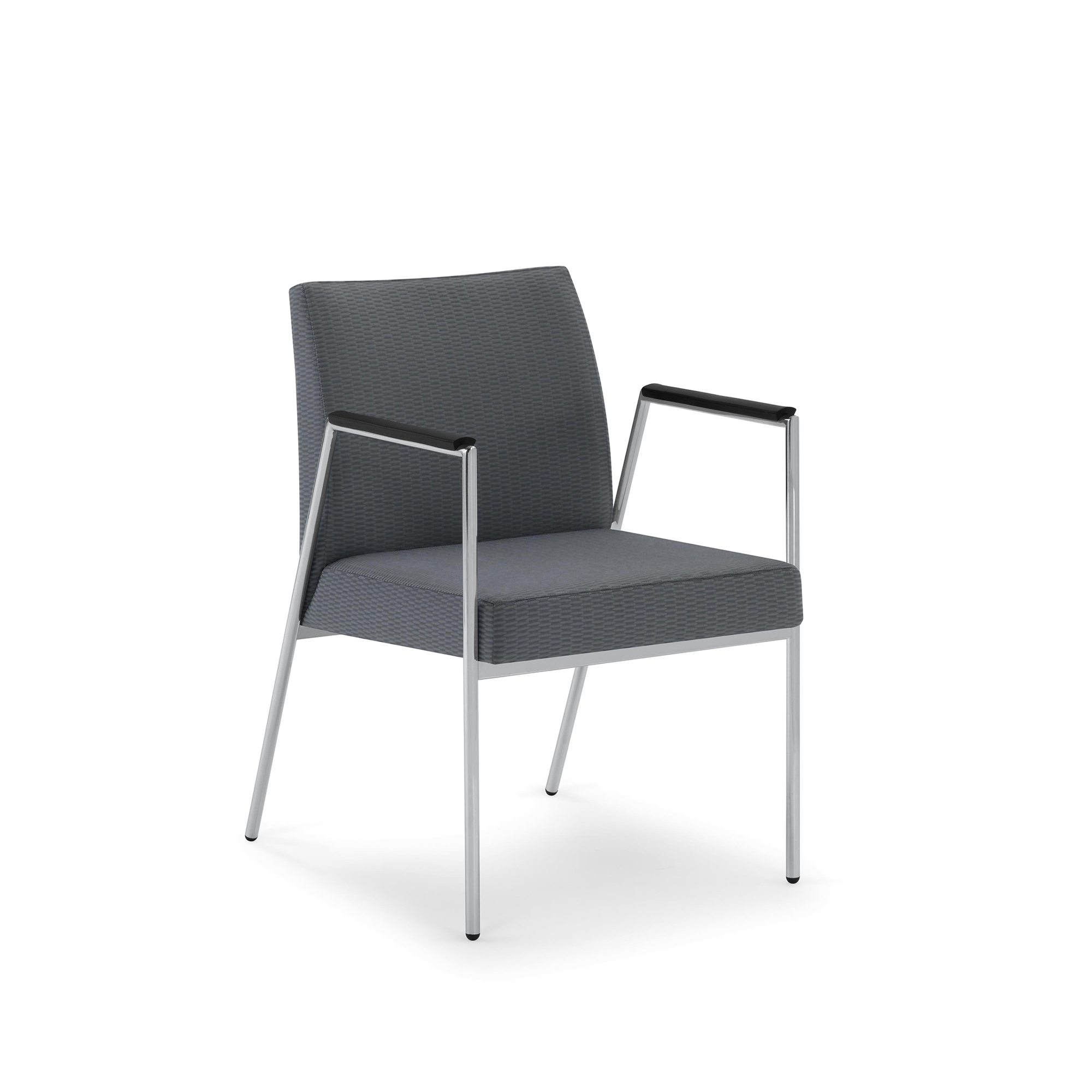 Suite Guest Chair with Arms, Black Urethane Arm Caps