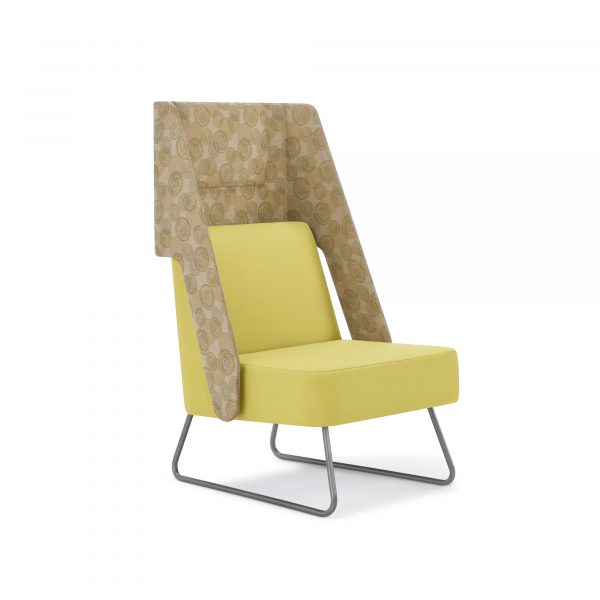 Visor Semi-Private Lounge Chair, Sled Base
