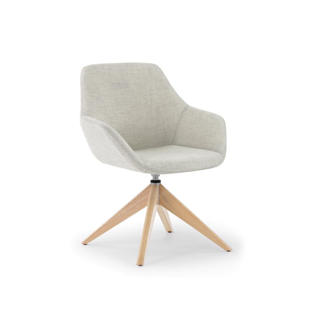 Melina Guest Chair, Wood Swivel Base