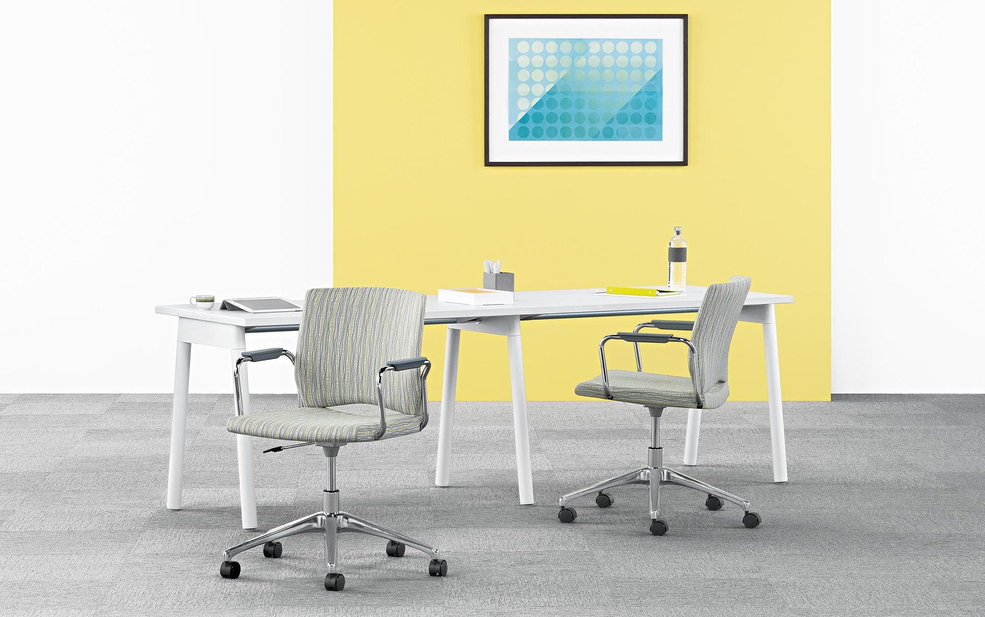 Whim Task Chair, Upholstered Seat and Back, Arms, Desking Environment