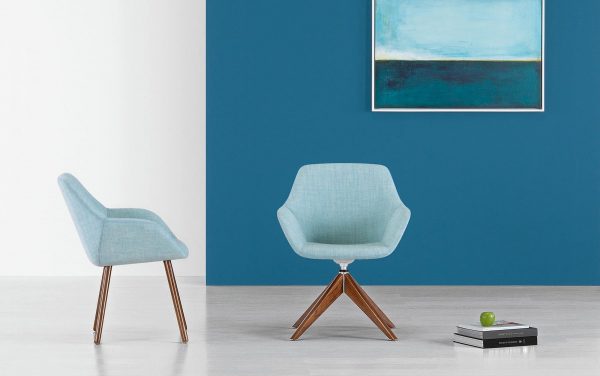 Melina Guest, Wood 4-Leg and Wood Swivel Bases
