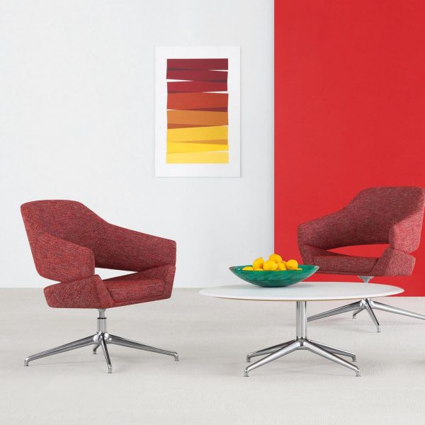 Melina Round Occasional Table with Twirl Lounge Chairs
