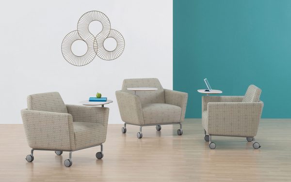 Clipse Lounge Chairs with Casters and Tablets
