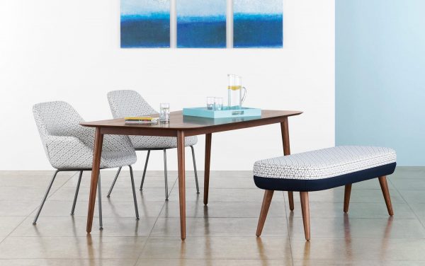 Hado Bench and Meeting Table with Melina Guest Chairs