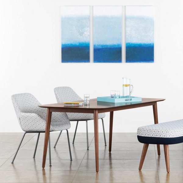 Hado Bench and Meeting Table with Melina Guest Chairs
