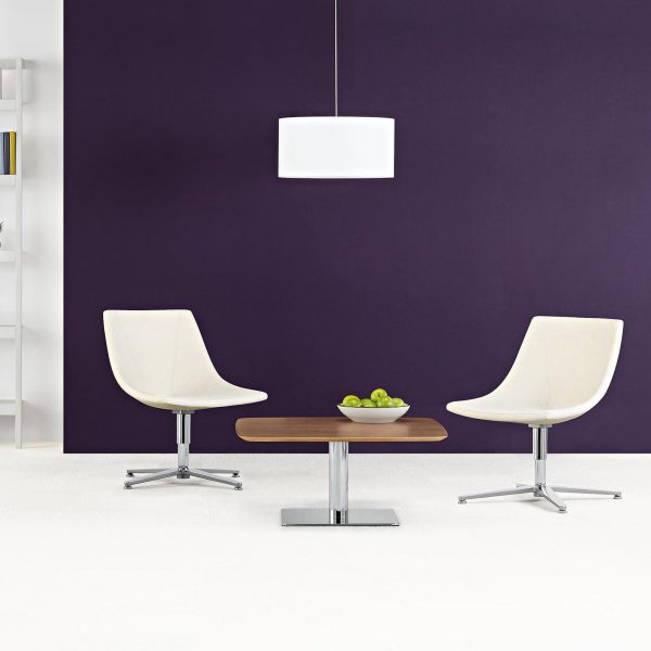 Skyline Occasional Table, Square Top, with Chirp Lounge Chairs