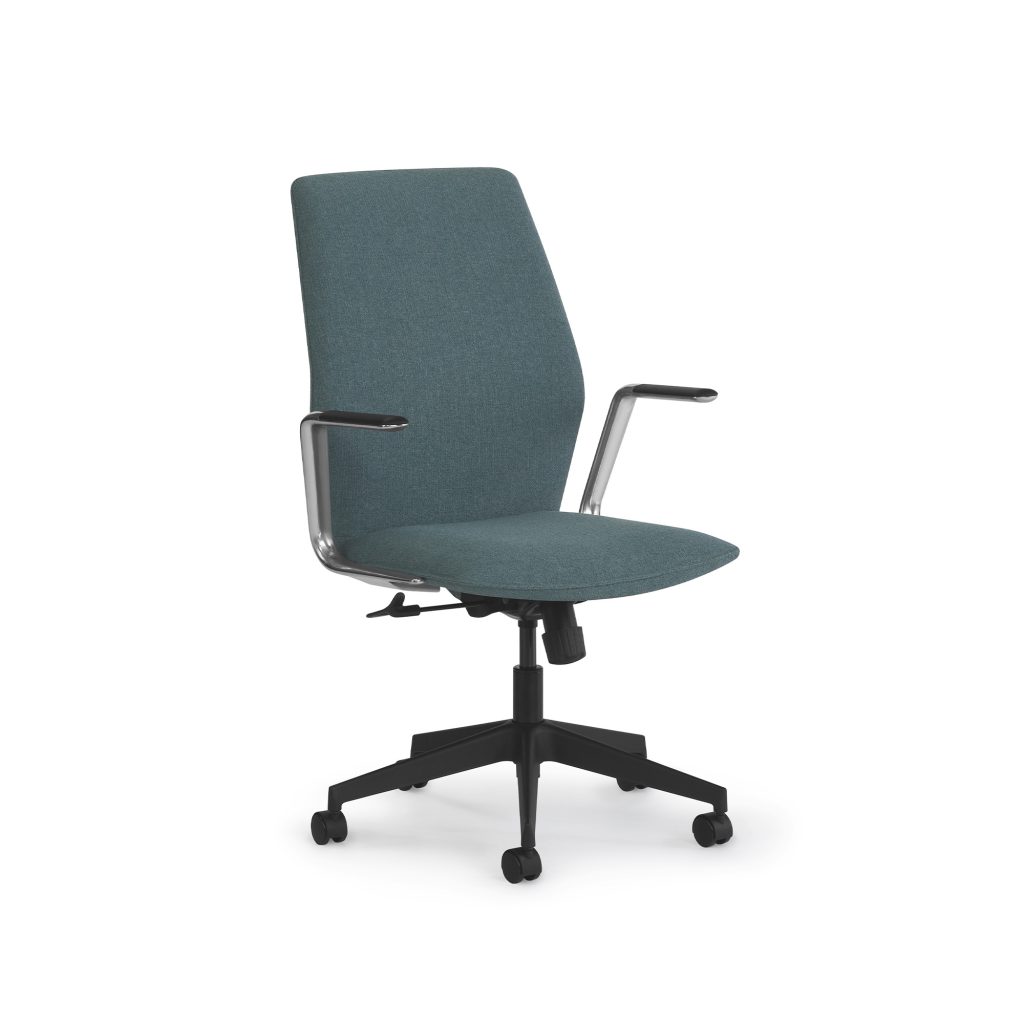 Espo Task & Executive Chair, Cantilever Arms, Blue Upholstery