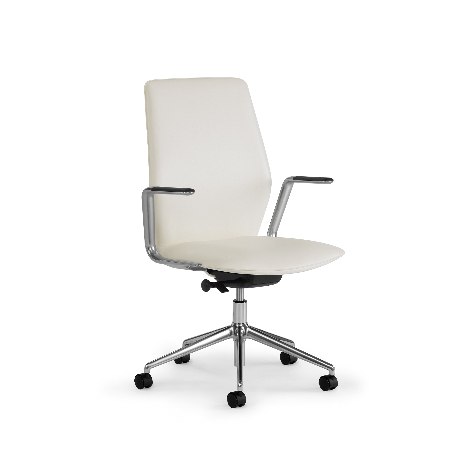 Espo Task & Executive Chair, Cantilever Arms, White Upholstery