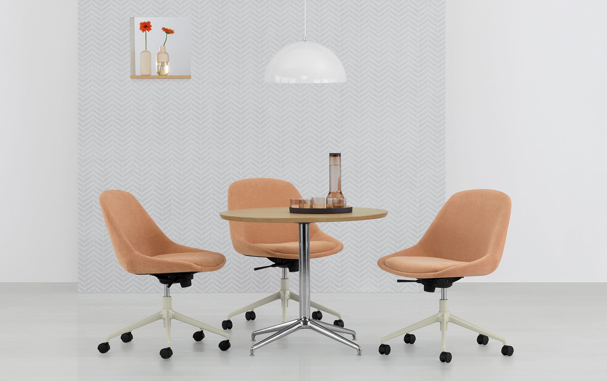 Hoom Swivel Base Chairs with Melina Meeting Table