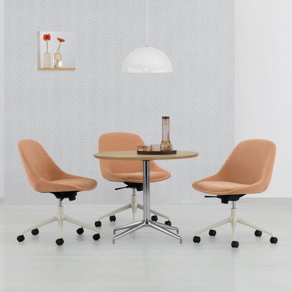 Hoom Swivel Base Chairs with Melina Meeting Table
