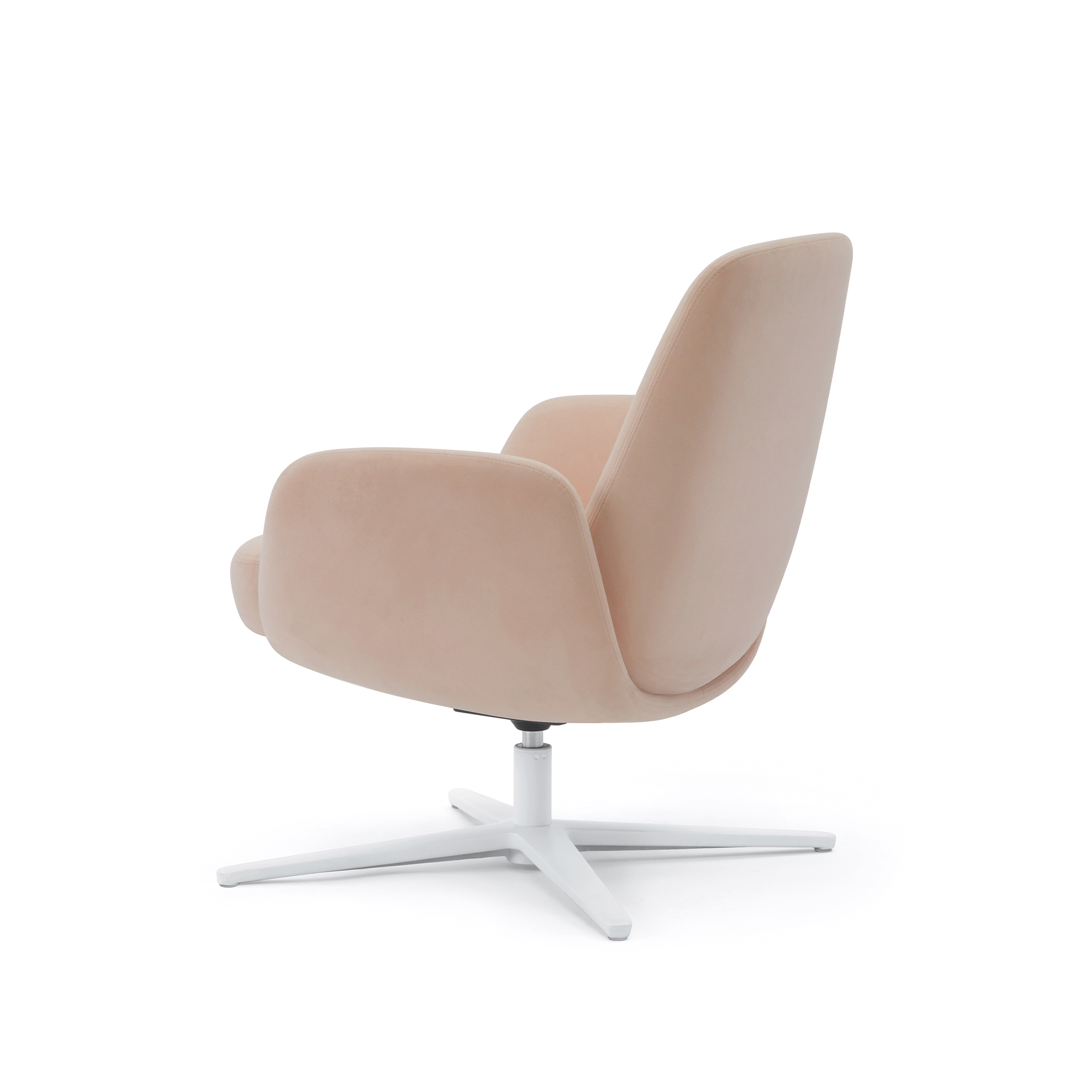 Plumeya HB Lounge Chair, Metal Swivel, Rear View