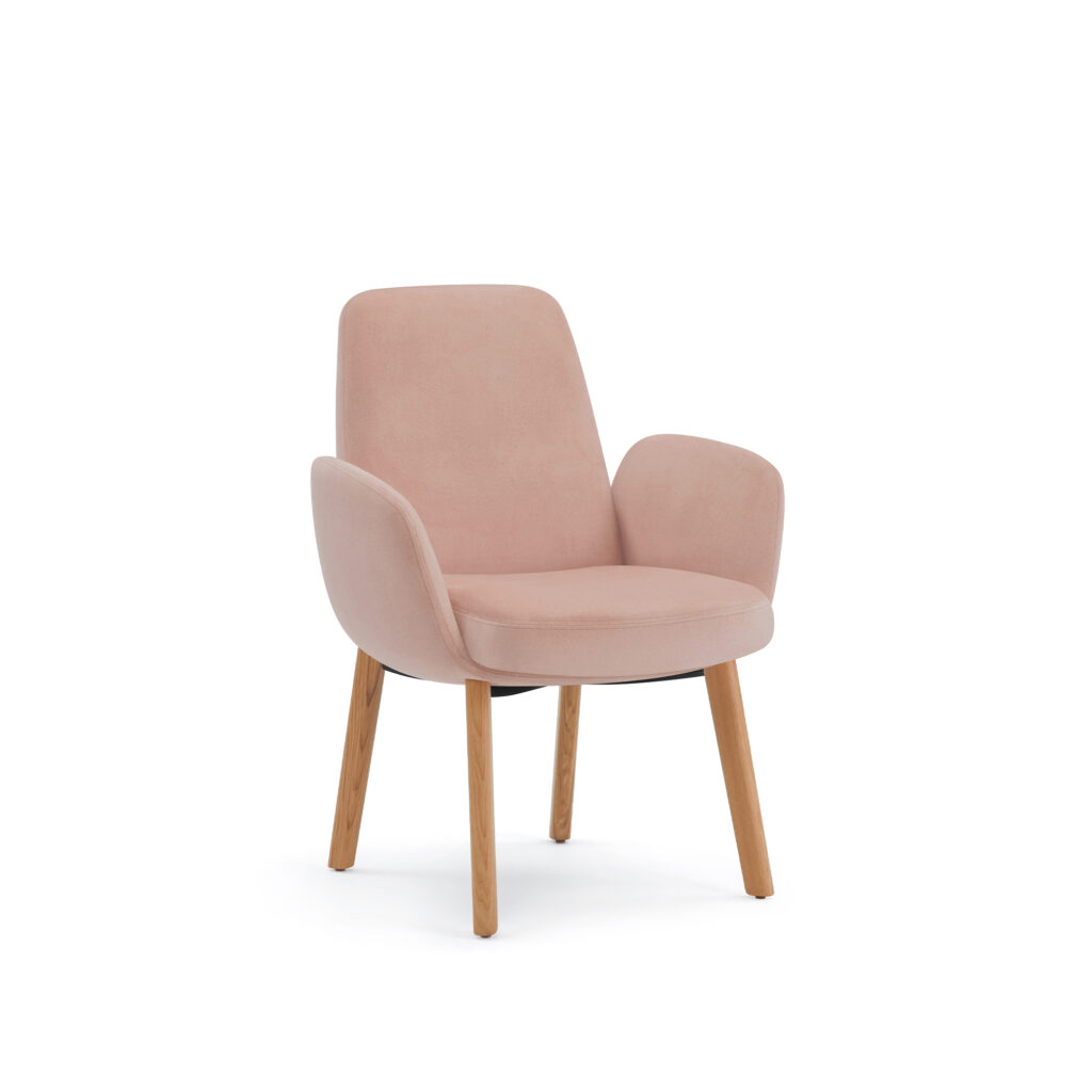 Plumeya MB Guest Chair, Wood Legs 3