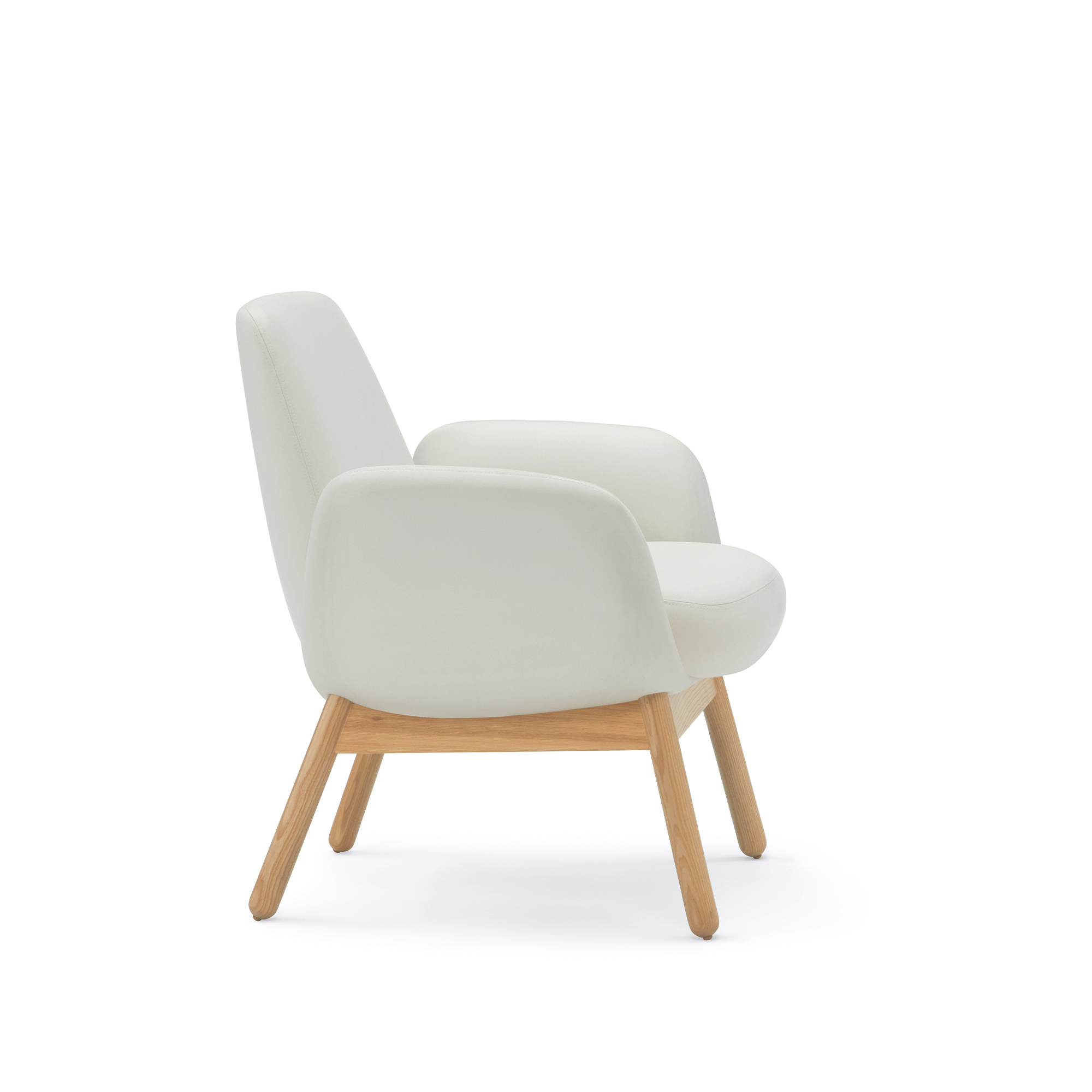 Plumeya MB Lounge Chair, Wood Legs