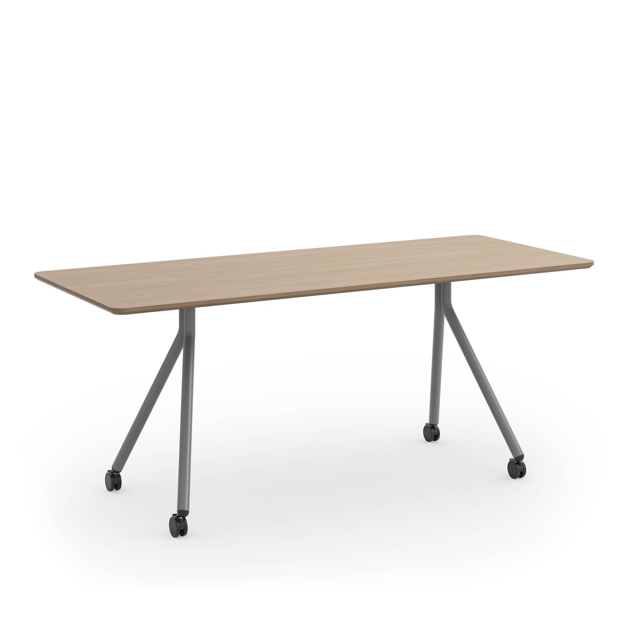 Cromo Multipurpose Table 30X72X292_Sand Oak Metalic Silver