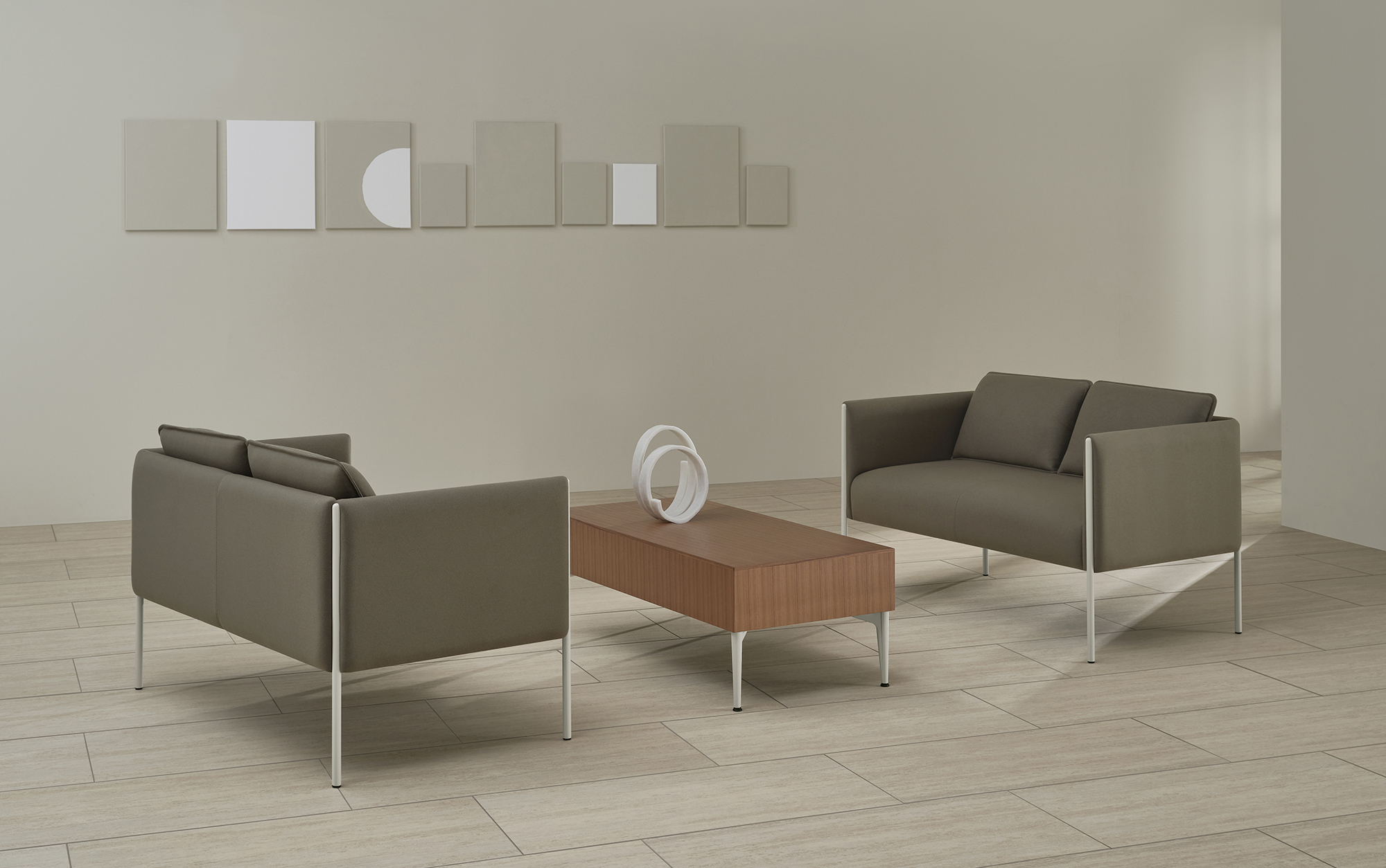 Lapella Love Seats with Uptown Social Occasional Tables