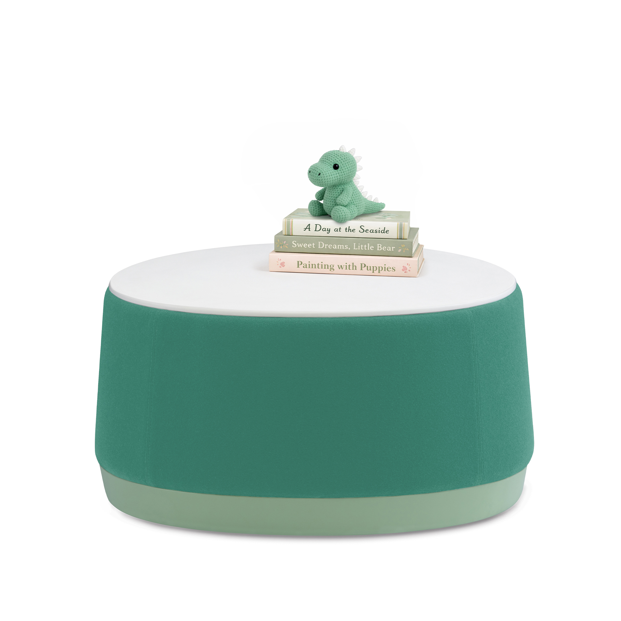 32in Round Loupe Kids Table with Solid Surface and Books